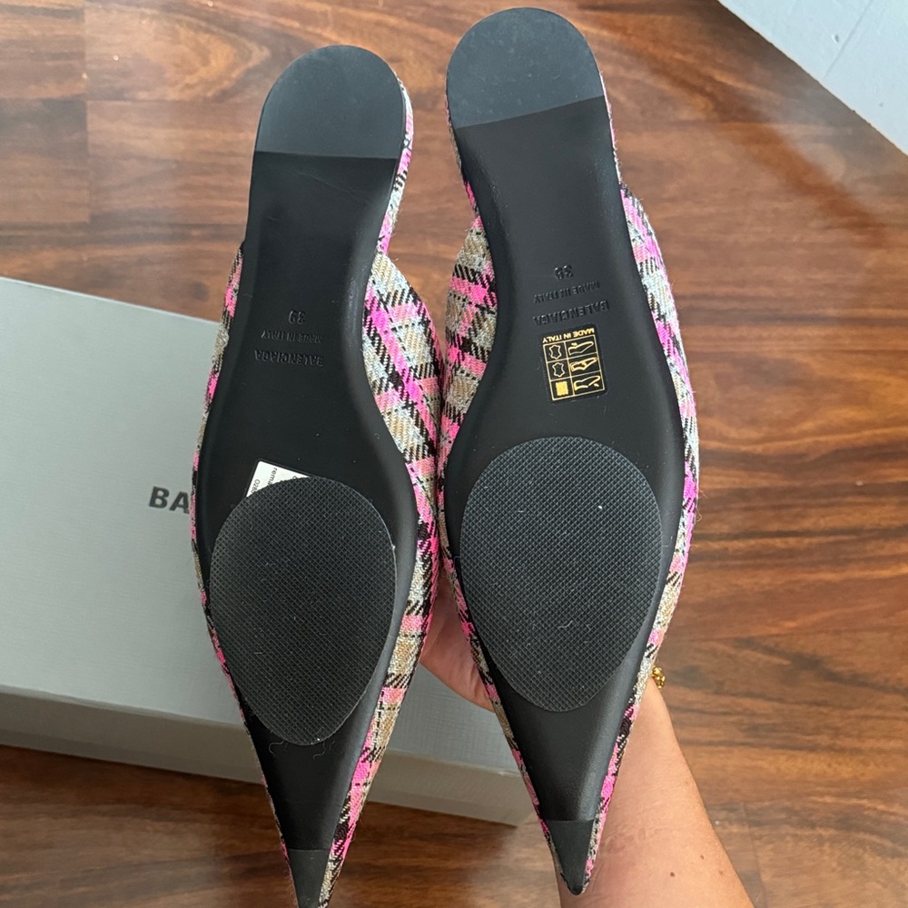 Balenciaga Plaid Knife Mules - Picture 2 of 5
